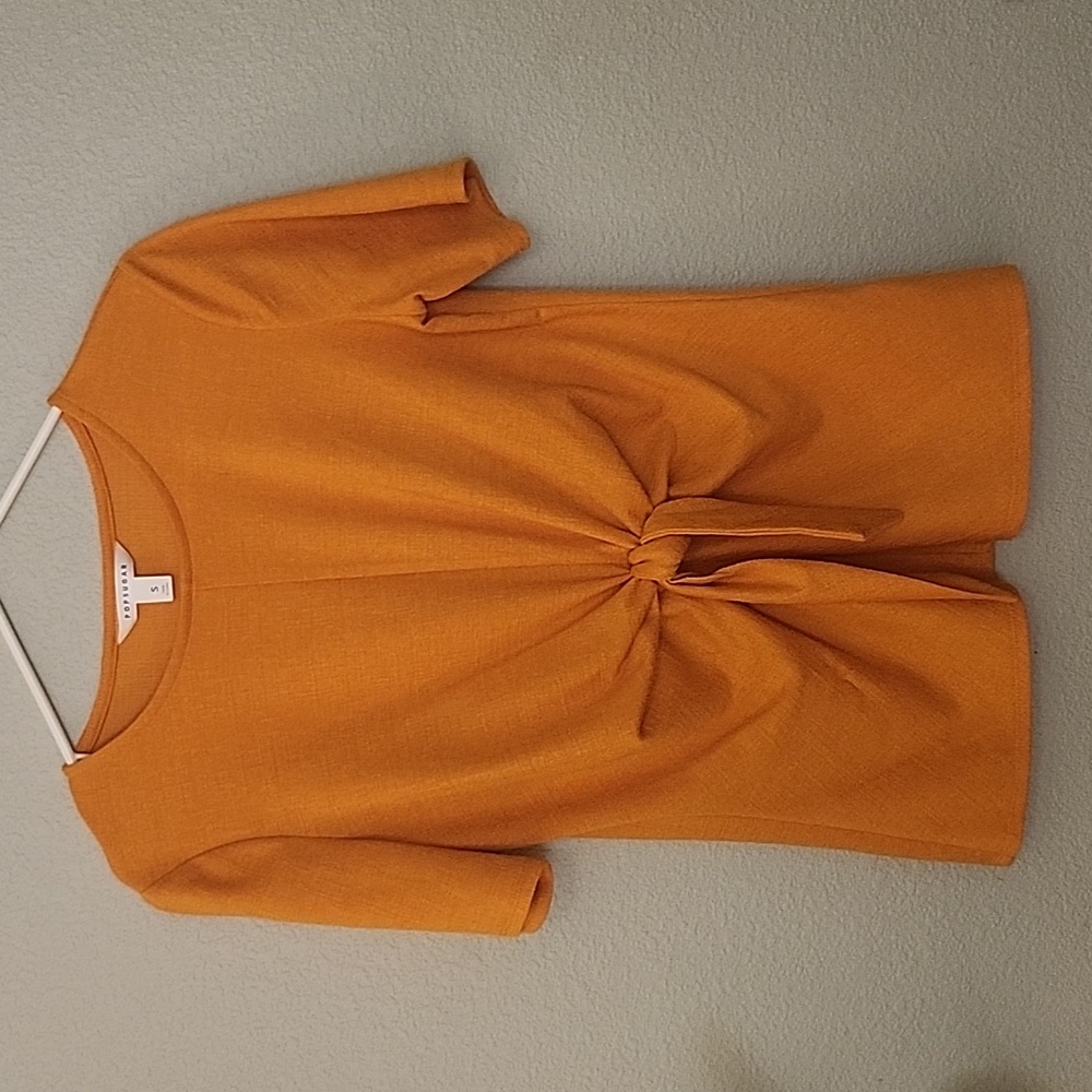 POPSUGAR Women's Mustard Yellow top with a front bow tie detail Size S